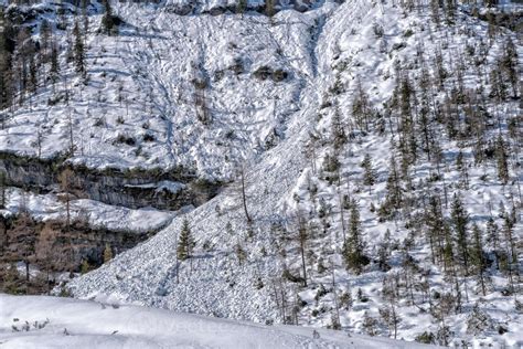 Avalanche Snow Slide In Dolomites Mountains 18804146 Stock Photo At