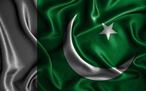 Download Wallpapers Pakistani Flag 4k Silk Wavy Flags Asian