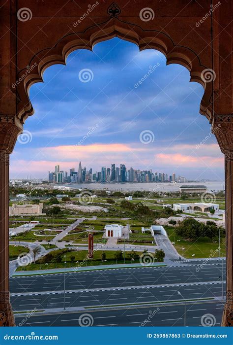 Beautiful Doha Sky Line Qatar Editorial Stock Photo - Image of ...