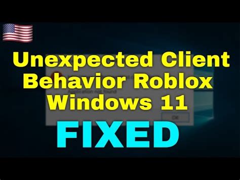 How To Fix Unexpected Client Behavior Roblox Windows 11 YouTube