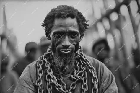 Premium Ai Image A Historic Portrait Of A Black African Slave With