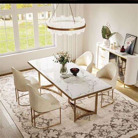 Contemporary White Dining Set