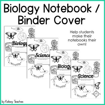 Biology Science Notebook Cover Page Interactive Notes Bio Coloring Page