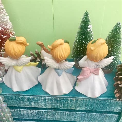 Vintage Christmas Angel Figurines, Set of Three, Vintage Christmas ...