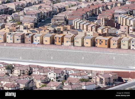 Dense Suburban Housing Tracts In The Southwestern United States Stock