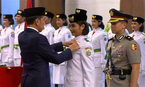 Jokowi Kukuhkan Paskibraka Di Ikn Violetha Dari Sumut Jadi Pemimpin