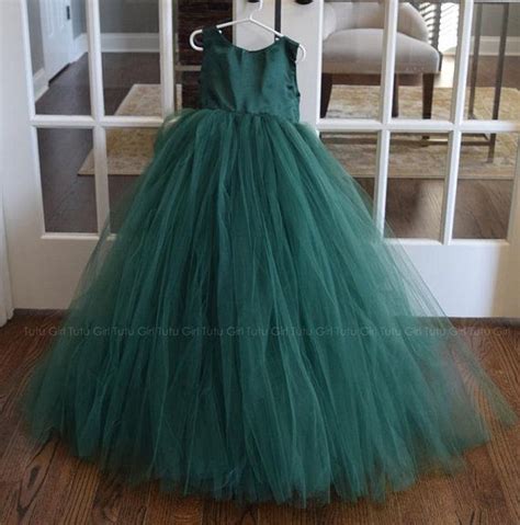 Hunter Green Flower Girl Dress Emerald Green Forest Green Etsy