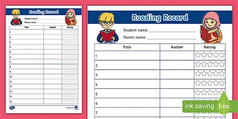 Reading Record Pdf Primary Resources Twinkl