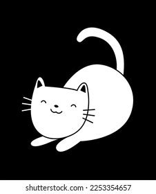 White Cat Doodle Cute White Pussy Stock Vector Royalty Free Shutterstock