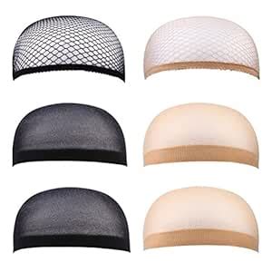 Amazon 6 Pack Wig Caps Neutral Nude Beige And Black Nylon And