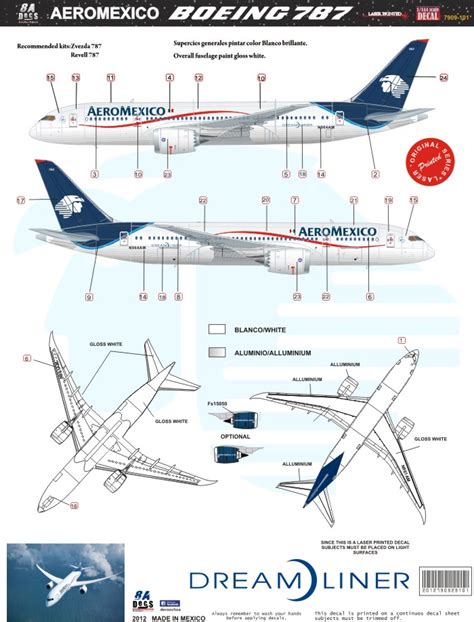 8aDecs Decals Catalogue Aeromexico 787 8