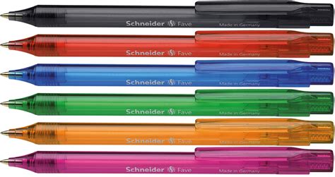 Schneider Fave Ballpoint Pens - Assorted Colours (Pack of 50) | 130400 | The Online Pen Company