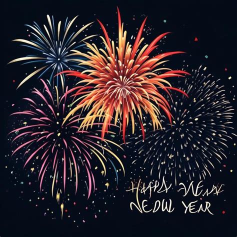 Premium Photo Happy New Year Fireworks Confetti Background Images