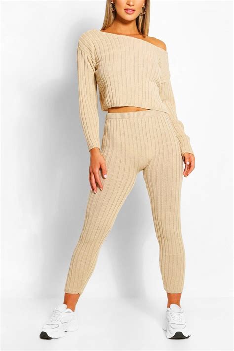 Rib Knit Legging Lounge Set Maternity Lounge Wear Knit Leggings