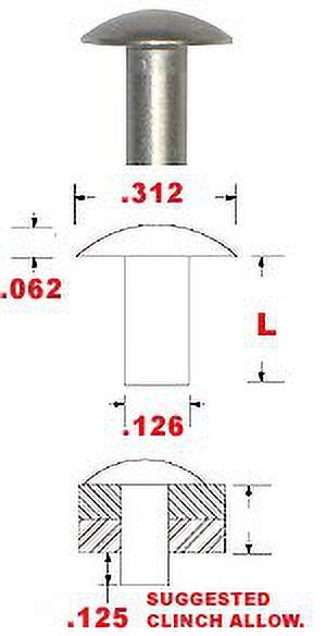 Diameter X 34 Length Solid 1100f Aluminum Brazier Head Rivet Plain Finish Pack Of 12 Lb