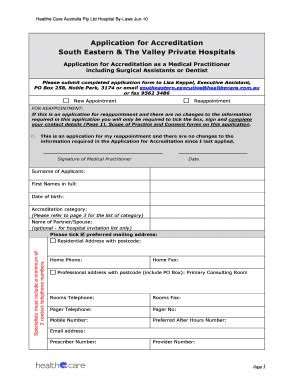 Fillable Online Application For Accreditation Pdf South Eastern