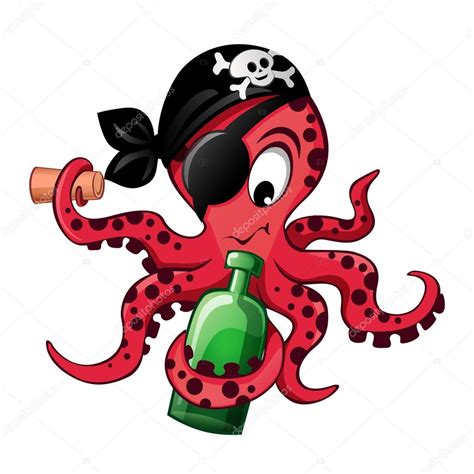 Pirate Octopus Stock Vector Alka