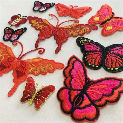 Butterfly Embroidery Applique Patch Iron On Cotton Applique Butterfly