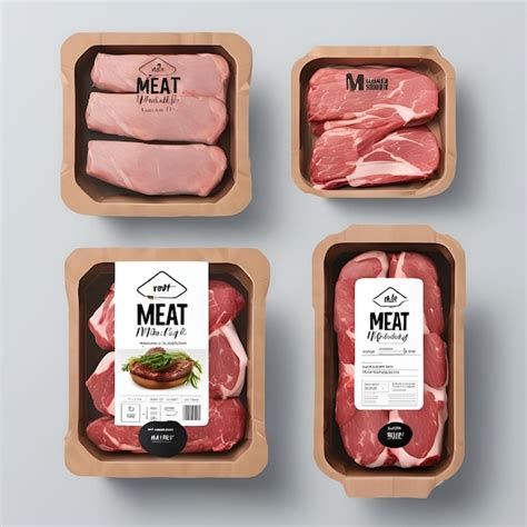 Meat Packaging Mockup Premium Ai Generated Image