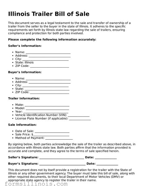 Create a Valid Illinois Trailer Bill of Sale With Our Free Form
