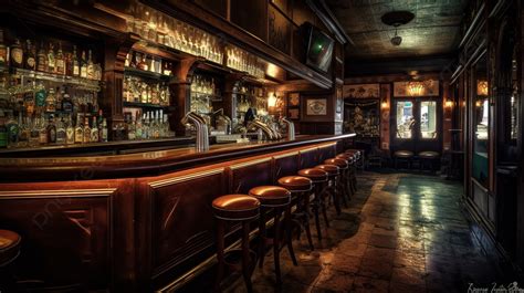 Fondo Un Bar Antiguo Con Muebles De Madera Oscura Fondo Fotos De Bares