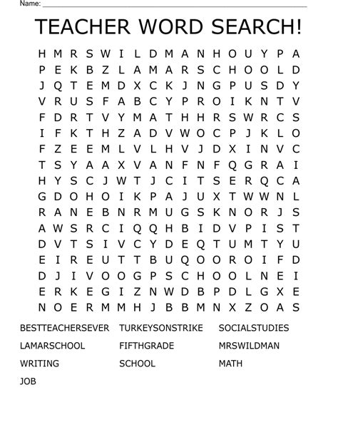 TEACHER WORD SEARCH WordMint