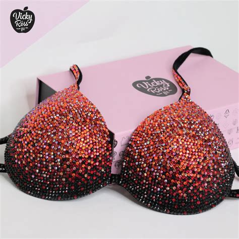 Orange Competition Bikini Stage Ready Bikini Suits Vicky Ross Fit
