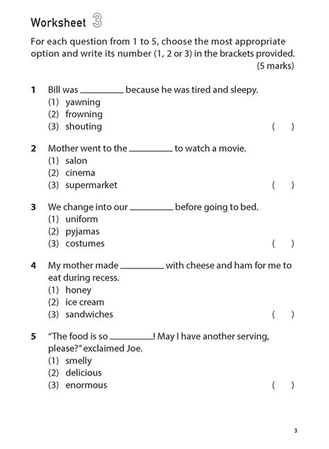 100 English Worksheets Primary 1 Vocabulary Mcq Cpd Singapore Education Services Pte Ltd