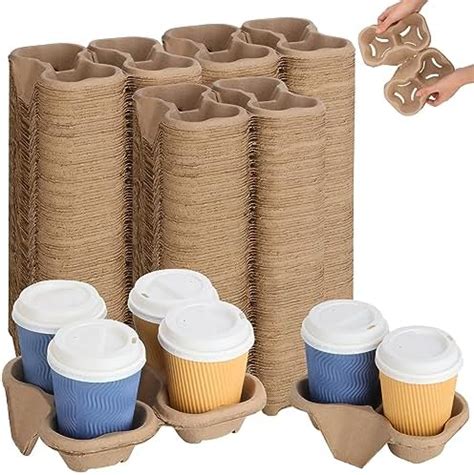 Amazon Sliner 400 Pcs 4 Cup Carrier Tray Disposable Coffee Drink