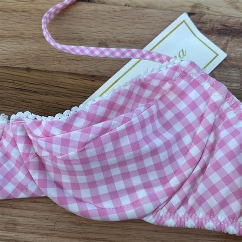 Shoshanna Swim Shoshanna Pink Gingham Underwire Bikini Top Poshmark