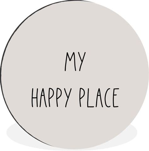 Wallcircle Wandcirkel Muurcirkel Tekst Quotes My Happy Place