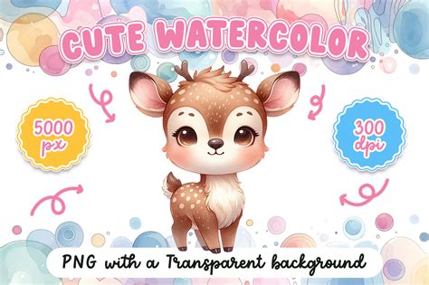 Cute Watercolor Deer Graphic by SellingPOD · Creative Fabrica