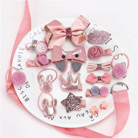 Lnkoo 18pcs Baby Girls Hair Clips Cute Mini Hair Bows Baby Elastic