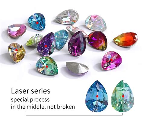 Xichuan Laser Point Back Rhinestones Drop Shape Stone K9 Glass