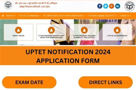 UPTET Notification 2025 UP TET Application Form Exam Date Link