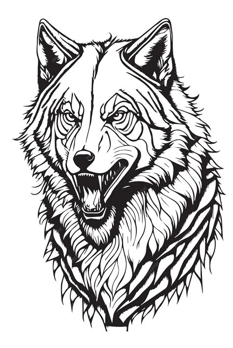 Premium Vector | A wolf sketch tattoo