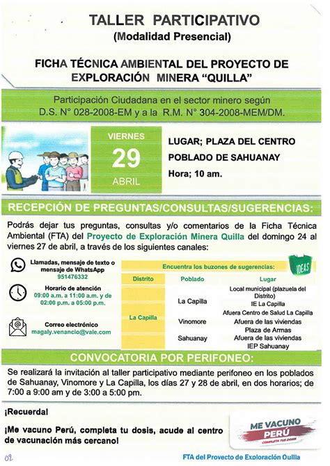 Taller Participativo antes de la elaboración de la Ficha Técnica