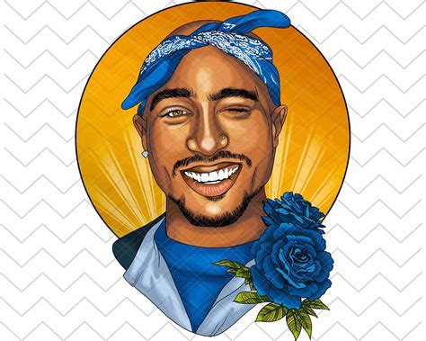 Tupac Shakur Blue Bandana 2PAC Makaveli MC New York Hip | Etsy