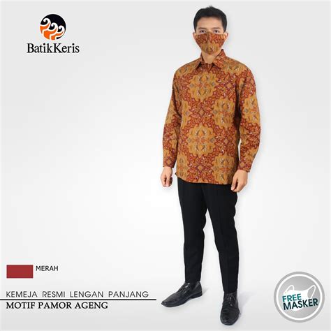 Jual Batik Keris Kemeja Reguler Fit Lengan Panjang Pamor Ageng Shopee