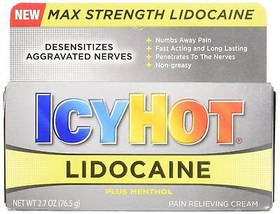 ICY HOT Lidocaine Plus Menthol Pain Relieving Cream Max Strength Oz EBay