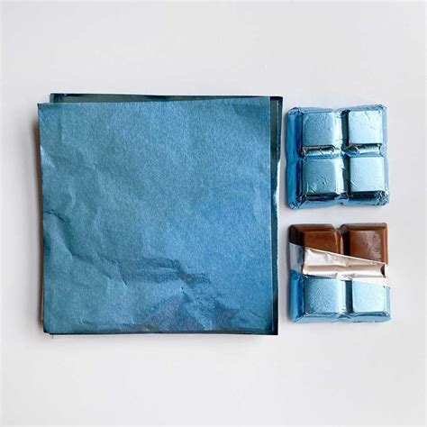 4x4 Inch Blue Foil Candy Wrappers Confectionery House