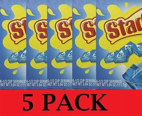 5x Starburst Blue Raspberry Jello Gelatin Dessert Mix 394 Oz Box 5