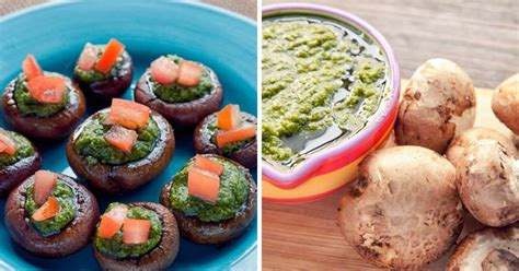 Pesto Stuffed Mushrooms Recipe Paleo Leap