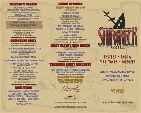 Menu – ShipWreck Grill