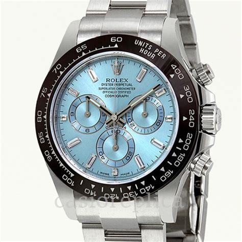 Rolex Replica Daytona Men S Mm Ibldo Silver Tone Ice Blue Dial