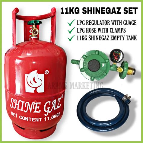 Lpg Tank 11kg Brand New Shine Gaz With Regulator And Hose Empty Tank Lazada Ph