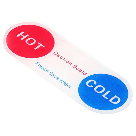 Uxcell Self Stick Hot Cold Water Label Oval Waterproof Sticker Signs Red Blue 4 Pack Walmart
