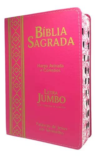 Bíblia Jumbo Letra Extra Gigante Harpa Pink Flor E Índice MercadoLivre