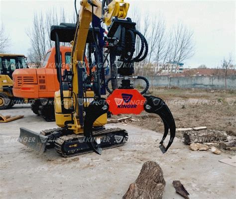 Kinger Excavator Log Grab Hydraulic Timber Pulpwood Rotary Grapple With