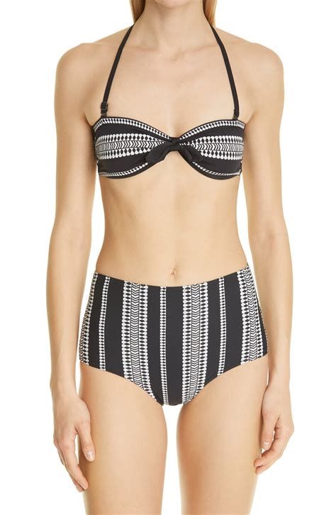 Lemlem Luchia High Waist Bikini Bottoms Black Editorialist